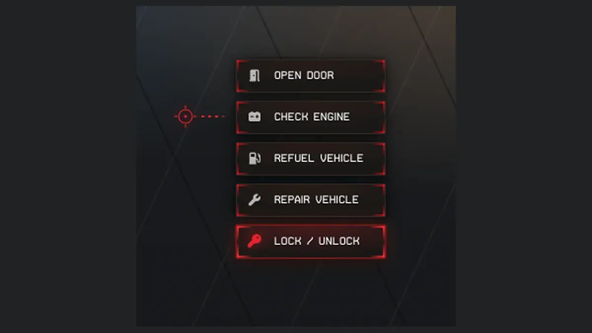 Vehicle Interaction Menu preview